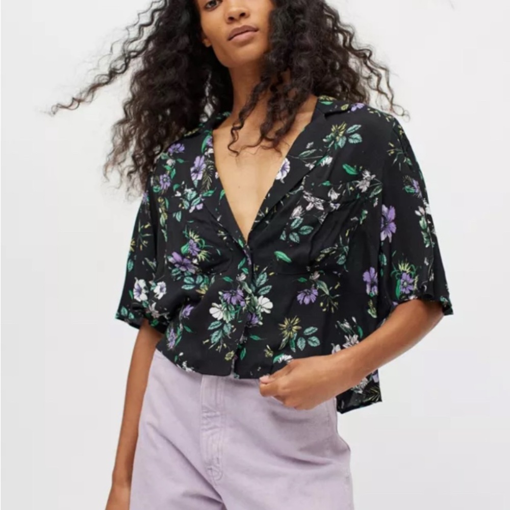 AFRM Floral Black Blouse